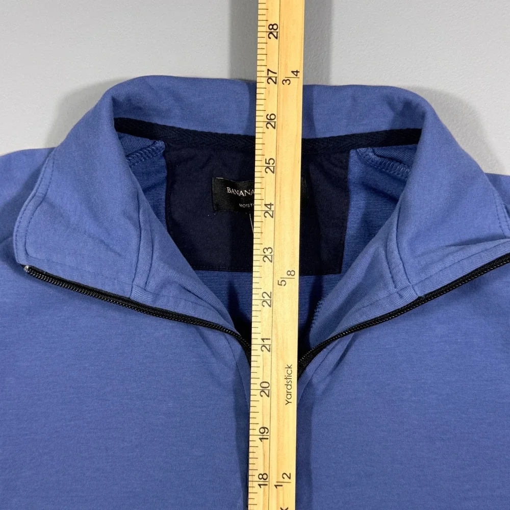 Banana Republic Men's Blue Moisture Wicking Quarter Zip‎ Pullover Sweater M